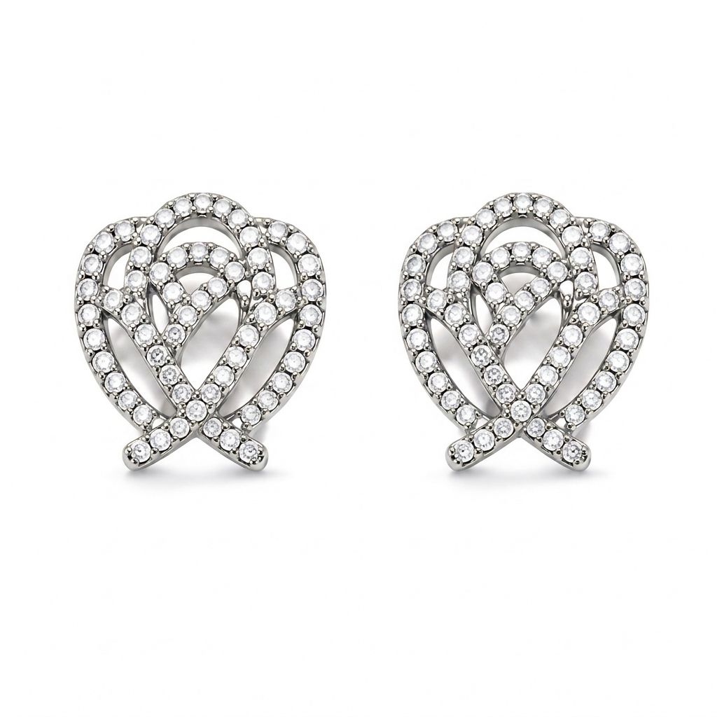 Pretty White Gold Earring Full Diamond
