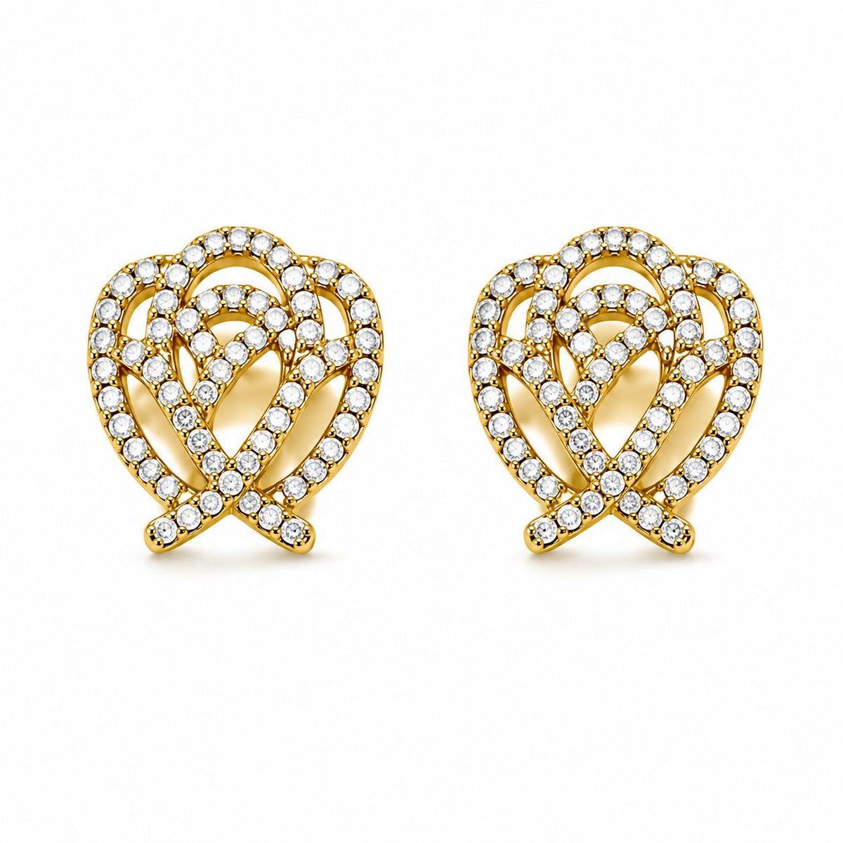 Pretty Yellow Gold Earring Full Diamond
