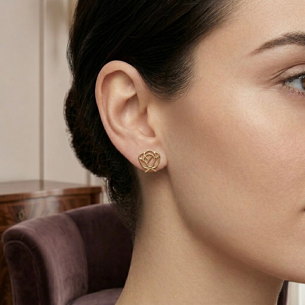 Pretty Yellow Gold Earring