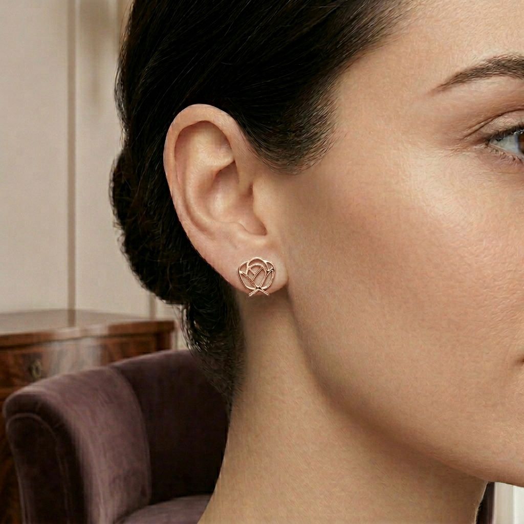 Pretty Rose Gold Earring