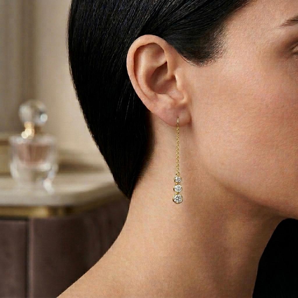 أقراط سويتي المتدلية من الذهب الأصفر