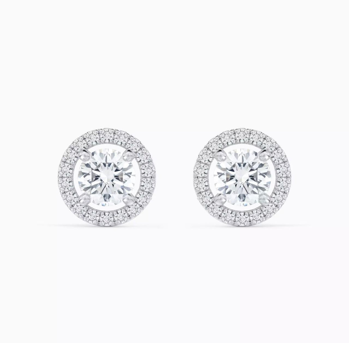 أقراط ألماسية من FDL مستديرة بقطع Brilliant